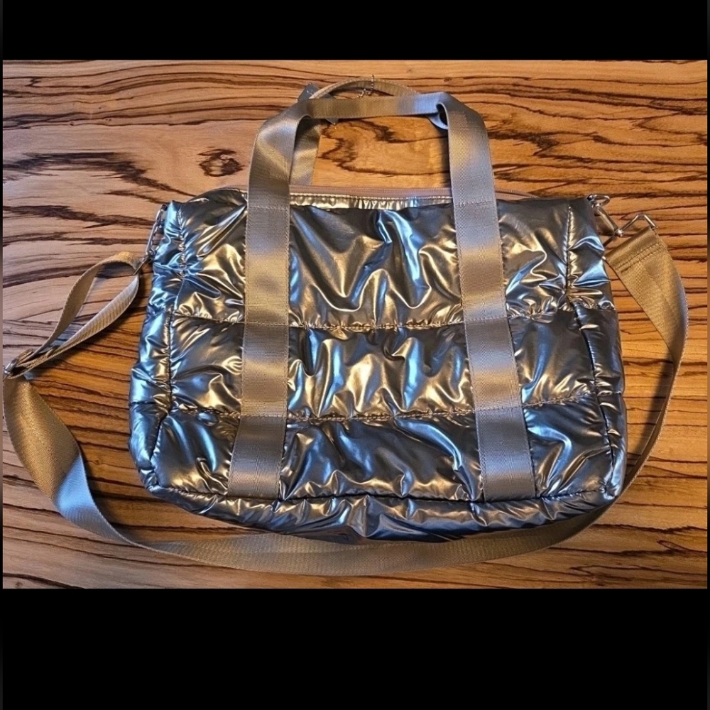 Vintage Havana Metallic Silver Tote